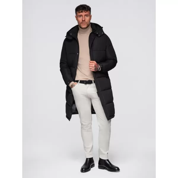  Pánský kabát OMBRE OM-JALJ-0309 BLACK 