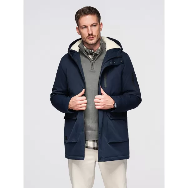  Pánský kabát OMBRE OM-JAPJ-0316 NAVY BLUE 