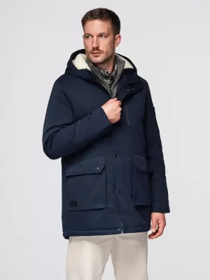 Pánský kabát OMBRE OM-JAPJ-0316 NAVY BLUE