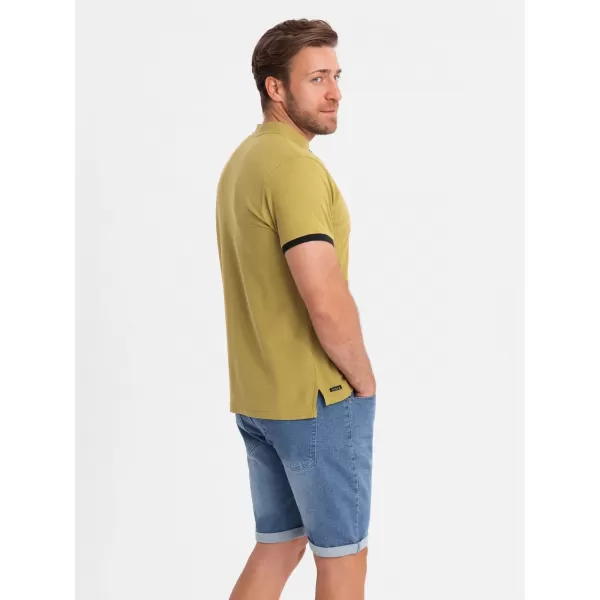 Pánské triko OMBRE OM-TSCT-0156 LIGHT OLIVE 