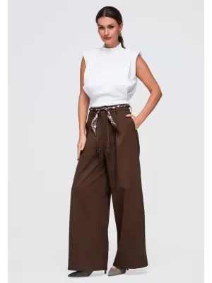 Dámské kalhoty OMBRE OW-PA-E0020 BROWN