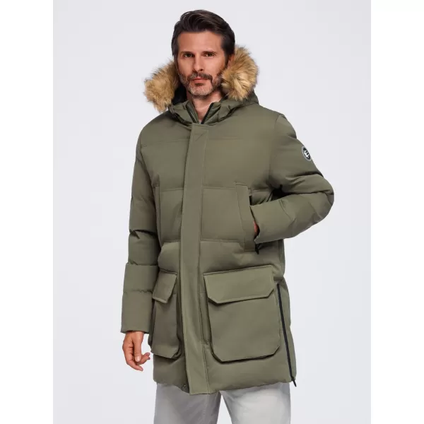  Pánská parka OMBRE OM-JALJ-0310 DARK OLIVE 