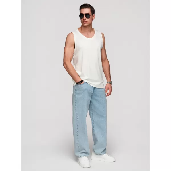  Pánské tílko OMBRE OM-TSBT-0272 WHITE 