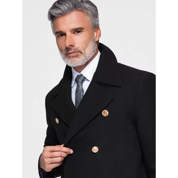  Pánský kabát OMBRE OM-COWC-0156 BLACK 