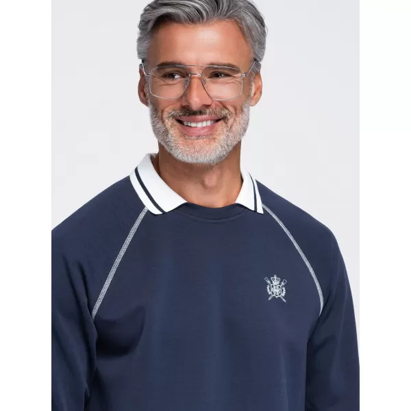  Pánská mikina OMBRE OM-SSNZ-0269 NAVY BLUE 