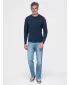 Pánské tričko OMBRE OM-LSBL-0142 NAVY BLUE