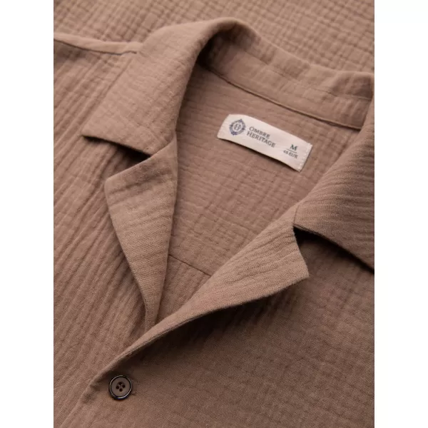  Pánská košile OMBRE OM-SHSS-0223 LIGHT BROWN 