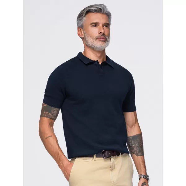 Pánské polo tričko OMBRE OM-POSS-0178 NAVY BLUE 