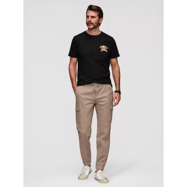  Pánské kalhoty OMBRE OM-PAJO-0290 BEIGE 