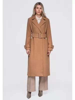 Dámský kabát OMBRE OW-CT-E0006 CAMEL