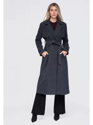 Dámský kabát OMBRE OW-CT-E0005 DARK GREY