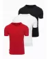 Pánské triko OMBRE OM-TSBS-0268 BLACK/WHITE/DARK RED