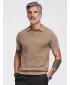 Pánské polo tričko OMBRE OM-POSS-0178 LIGHT BROWN