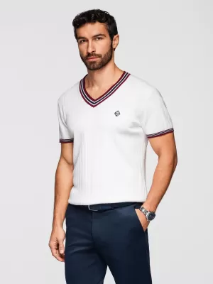Pánské triko OMBRE OM-TSCT-0266 WHITE