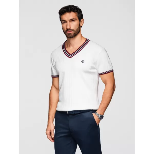  Pánské triko OMBRE OM-TSCT-0266 WHITE 