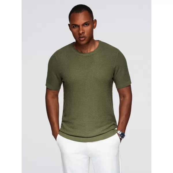 Pánské tričko OMBRE OM-TSCT-0303 OLIVE 