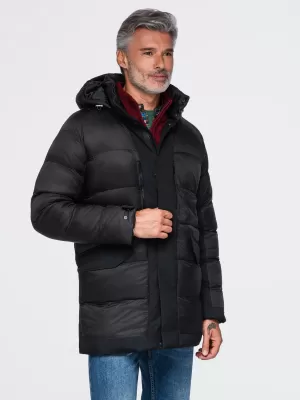 Pánská zimní bunda OMBRE OM-JALJ-0263 BLACK