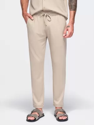 Pánské kalhoty OMBRE OM-PACP-0306 BEIGE