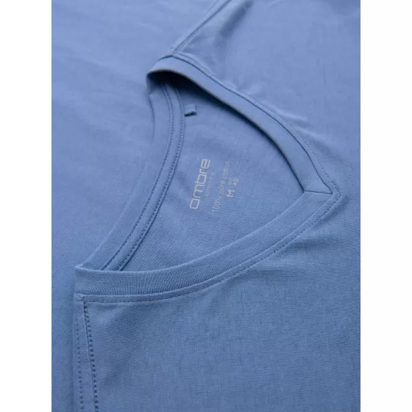  Pánské tričko OMBRE OM-LSBL-0143 LIGHT DENIM 