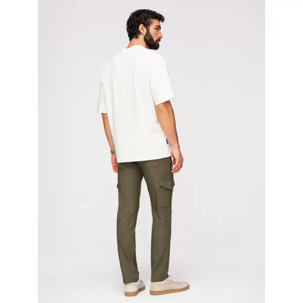  Pánské kalhoty OMBRE P1515 DARK OLIVE GREEN 