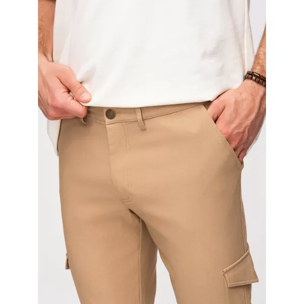  Pánské kalhoty OMBRE P1515 LIGHT BROWN 