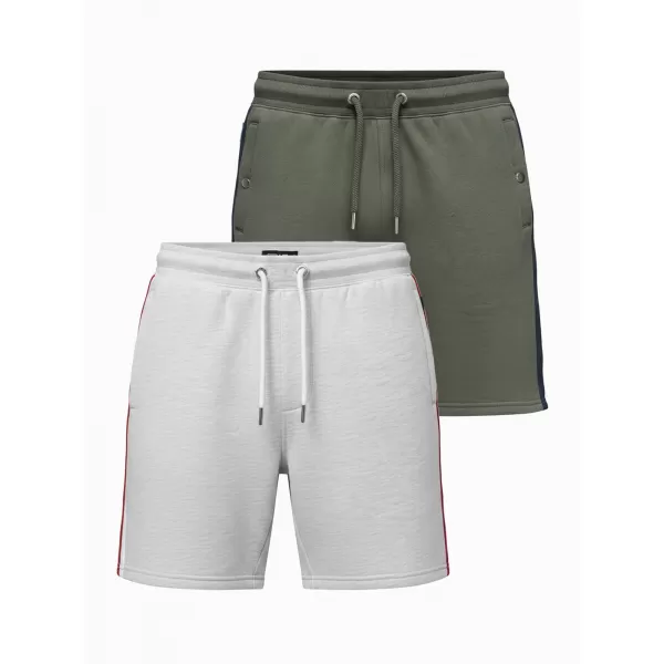  Pánský set kraťas OMBRE Z128 GREY MELANGE/OLIVE 