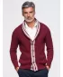 Pánský kardigan OMBRE OM-SWCD-0196 BURGUNDY
