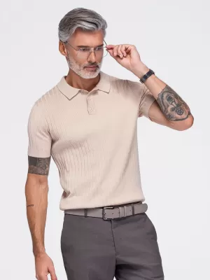 Pánské polo tričko OMBRE OM-POSS-0180 BEIGE