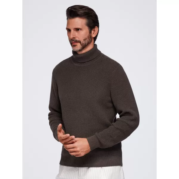  Pánský rolák OMBRE OM-SWTN-0189 DARK BROWN 