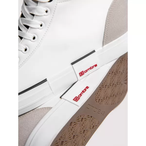  Pánské kotníkové tenisky OMBRE OM-FOTH-0240 WHITE AND BEIGE 