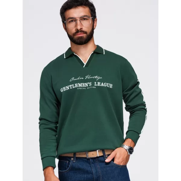  Pánská mikina OMBRE OM-SSNZ-0268 DARK GREEN 