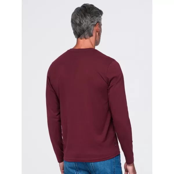  Pánské tričko OMBRE OM-LSBL-0143 BURGUNDY 