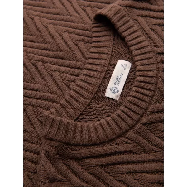  Pánský svetr OMBRE OM-SWSW-0190 BROWN 