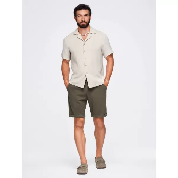  Pánské kraťasy OMBRE OM-SRCS-0206 OLIVE GREEN 