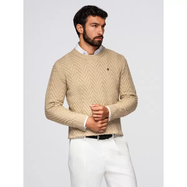  Pánský svetr OMBRE OM-SWSW-0190 SAND 