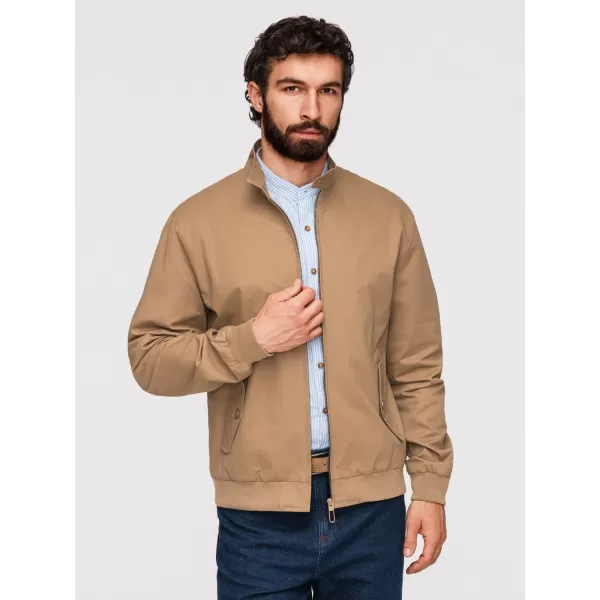  Pánská bunda OMBRE OM-JANP-0326 LIGHT BROWN 