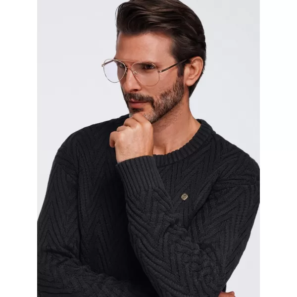  Pánský svetr OMBRE OM-SWSW-0190 BLACK 