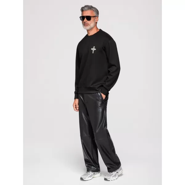 Pánská mikina OMBRE OM-SSNZ-0271 BLACK 