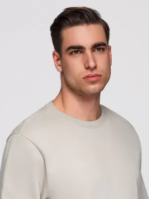 Pánská mikina OMBRE OM-SSBN-0271 LIGHT BEIGE
