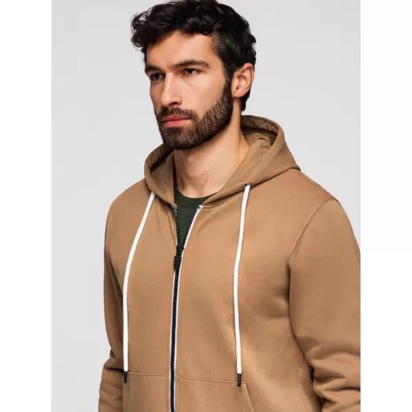  Pánská mikina OMBRE OM-SSBZ-0272 BROWN 
