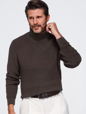 Pánský rolák OMBRE OM-SWTN-0189 DARK BROWN