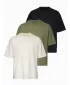 Pánské triko OMBRE OM-TSBC-0291 BLACK/OFF WHITE/PALE OLIVE