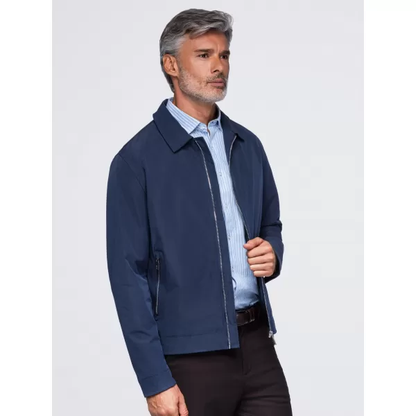  Pánská přechodná bunda OMBRE OM-JANP-0224 NAVY BLUE 