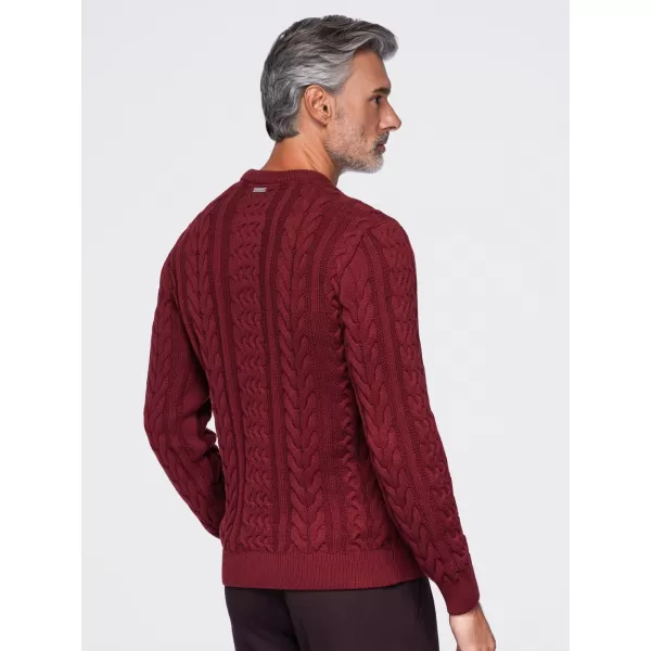  Pánský svetr OMBRE OM-SWSW-0191 BURGUNDY 