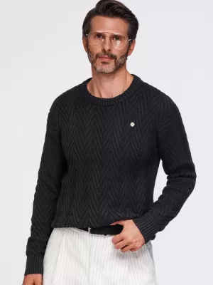 Pánský svetr OMBRE OM-SWSW-0190 BLACK