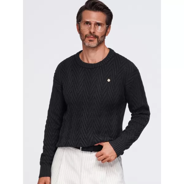  Pánský svetr OMBRE OM-SWSW-0190 BLACK 