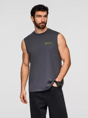 Pánské triko OMBRE OM-TSTT-0243 GRAPHITE