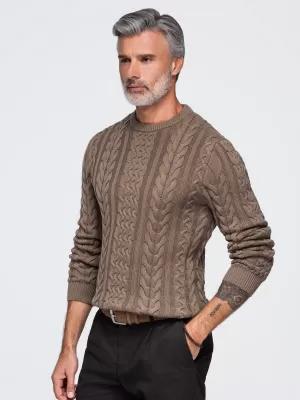 Pánský svetr OMBRE OM-SWSW-0191 BROWN