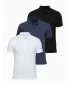 Pánské triko s límečkem OMBRE OM-POBS-0171 BLACK/ NAVY/WHITE