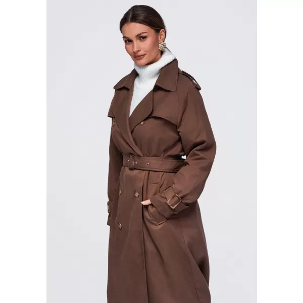  Dámský kabát OMBRE OW-COLC-0121 BROWN 